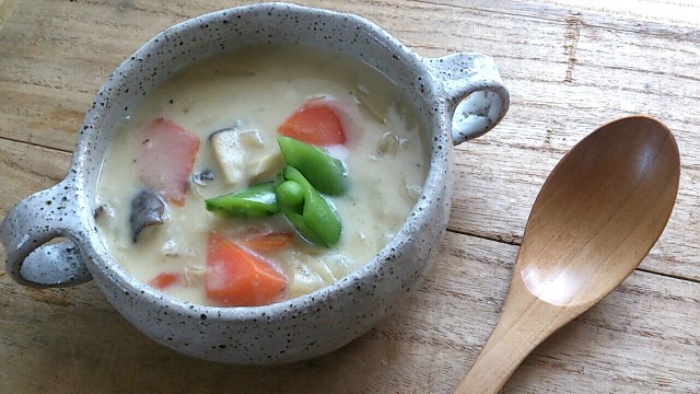 手作りルーでシチュー♪。